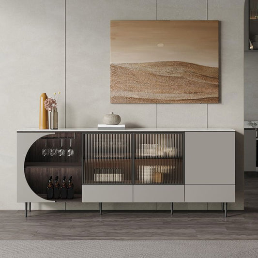 Glam White Top Buffet Sideboard Armates Porte in vetro a buffet per soggiorno per soggiorno