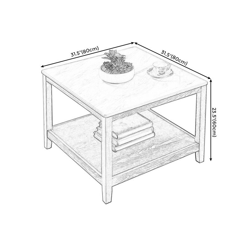23.6"Tall Modern Wood Side Table Square End Table for Living Room