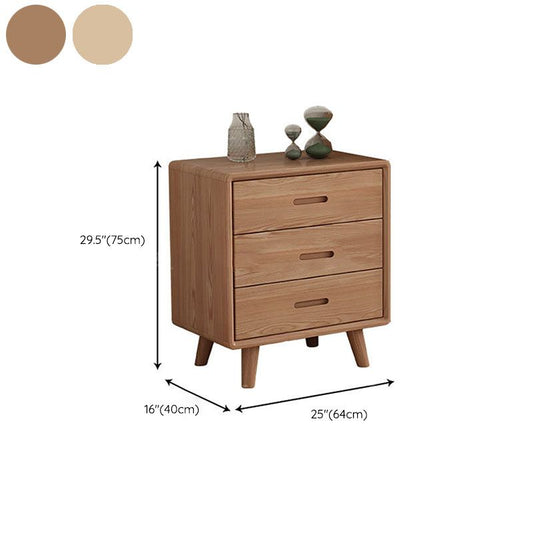 Contemporary Solid Wood Storage Chest Bedroom Vertical Chest with Drawers