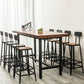 Contemporary Style Bar Table Set 1/2/9 Pieces Rectangle Bar Table with Wood Stools
