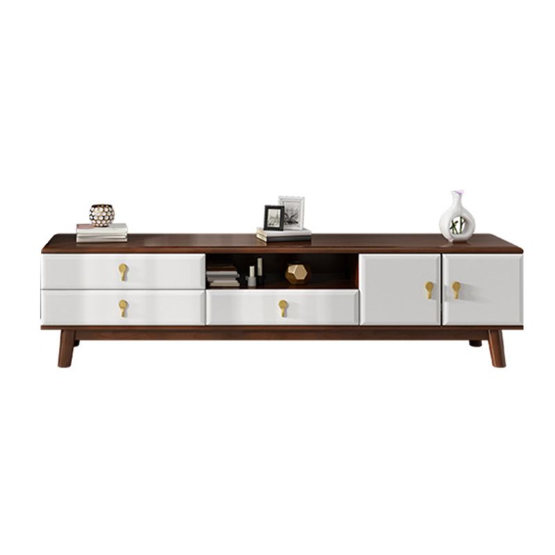 Wooden TV Media Stand Open Storage Media Console with Drawers Clearhalo 'furn' 'furn_tv_stands_entertainment_centers' 'Furniture' 'Living Room Furniture' 'TV Stands & Entertainment Centers' 'TV Stands & Media Storage Furniture' 'tv_stands_entertainment_centers' 1200x1200_cdc9564e-989f-44ab-acaf-44a581819570