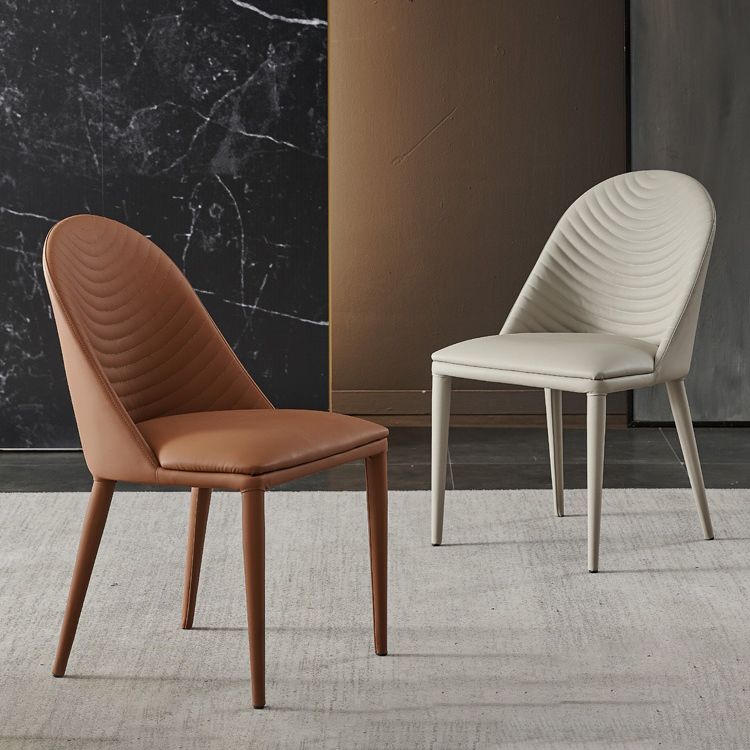 Modern PU Leather Dining Chair Armless Metal Dining Chair for Home Use (Set of 2) Clearhalo ' kitchen&dining_furn' 'Dining Chairs' 'Dining Tables & Seating' 'dining_chair' 'furn' 'furn_dining_chair' 'Furniture' 'furniture_dining_chair' 'Kitchen & Dining Furniture' 'kitchen' 1200x1200_cdca7fdc-40dd-448a-ac36-ddb48fddb7d1