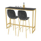 Glam Rectangle Stone Bar Dining Table Gold Iron Trestle Pedestal Bar Table (only table) Clearhalo 'Bar Furniture' 'Bar Tables' 'bar_tables' 'Furniture' 'furniture_bar_tables' 'Kitchen & Dining Furniture' 'kitchen&dining_furn' 'kitchen' 1200x1200_cdcc9abe-f29d-4eda-9367-246d696c8c15