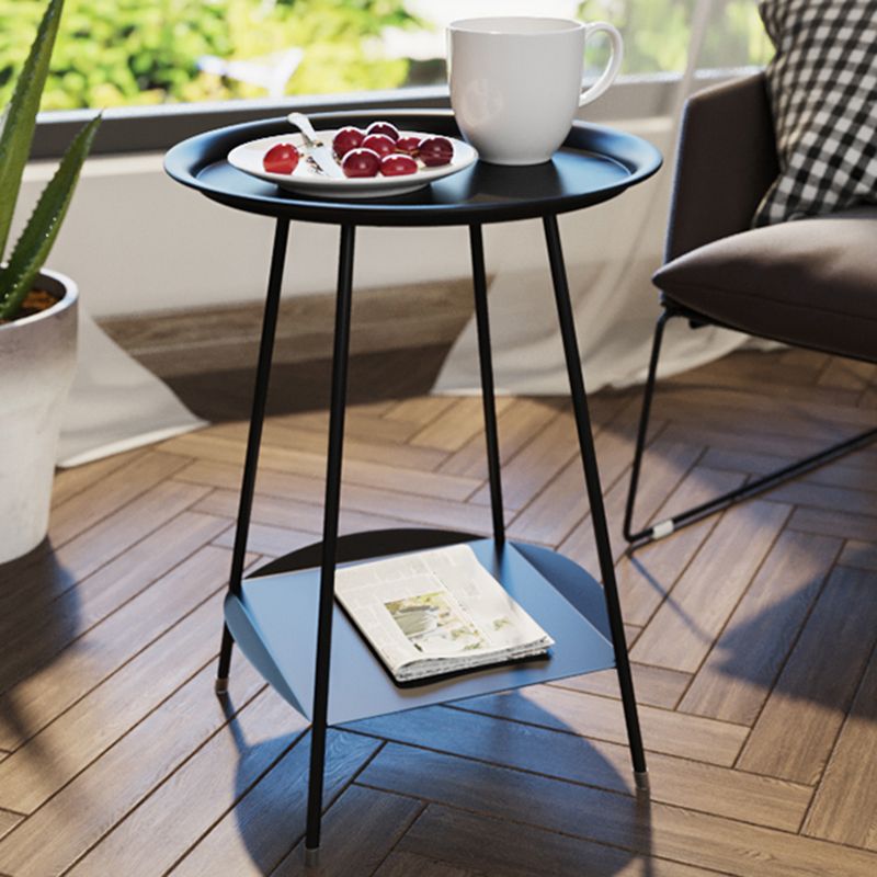 Bandeja de metal Topla superior Tabla de extremo 4 Piernas de doble mesa de rincón de nivel