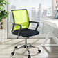Silla de brazo contemporáneo brazos verdes silla de oficina lumbar ajustable