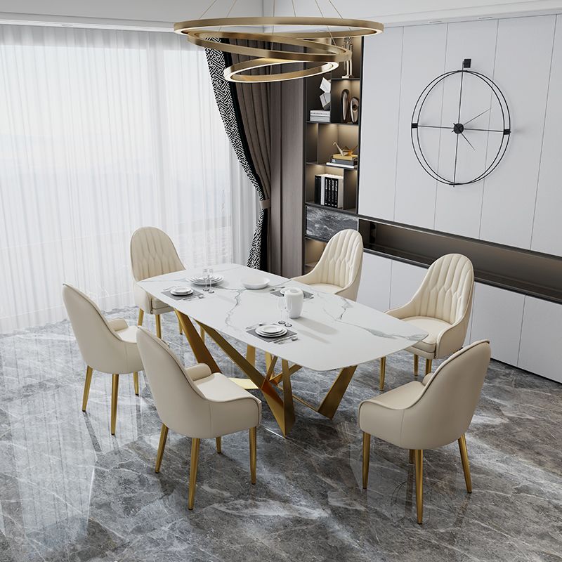 Chaise d'appoint de Style Glam, chaise de salle à manger d'intérieur en cuir pour salon