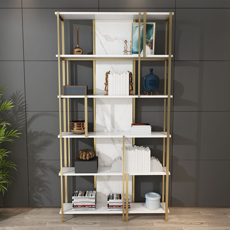 11.81"W 78.74"H Bookcase Glam Style Open Back Bookshelf for Study Room Home Office Clearhalo 'Bookcases' 'furn' 'furn_bookcases' 'Furniture' 'furniture_bookcases' 'kitchen' 'kitchen_bookcases' 'Living Room Furniture' 'Office Furniture' 1200x1200_cdd1c001-4d28-4ccb-aeca-501a94816798