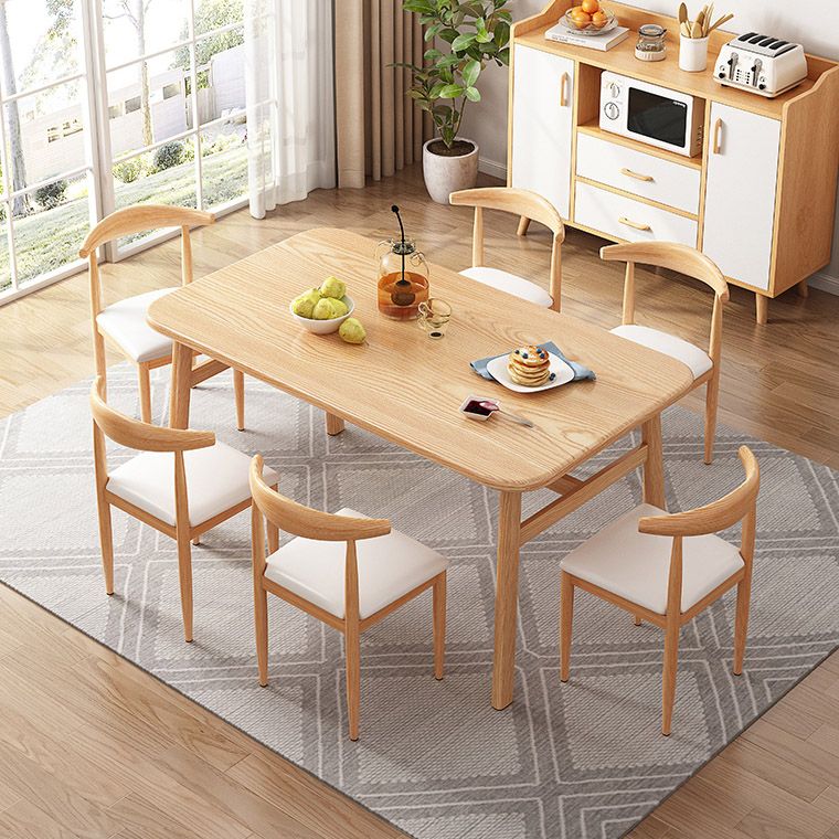 Contemporary Rectangle Kitchen Dinner Table 4 Legs Dining Table Clearhalo 'Dining Tables & Seating' 'Dining Tables' 'dining_table' 'furn' 'furn_dining_table' 'Furniture' 'Kitchen & Dining Furniture' 1200x1200_cdd2ab29-d2d8-46e6-9bae-6a63b23ad2be