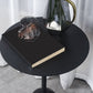 Contemporary Metal End Table Round Pedestal Accent Side Table