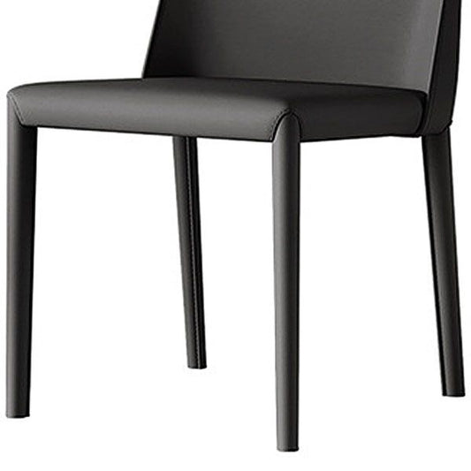 Metal Leather Industrial Dining Side Chairs Dining Room Solid Back Chair (Set of 2) Clearhalo ' kitchen&dining_furn' 'Dining Chairs' 'Dining Tables & Seating' 'dining_chair' 'furn' 'furn_dining_chair' 'Furniture' 'furniture_dining_chair' 'Kitchen & Dining Furniture' 'kitchen' 1200x1200_cdd403b9-db84-4b17-8f55-2279e12f3e16