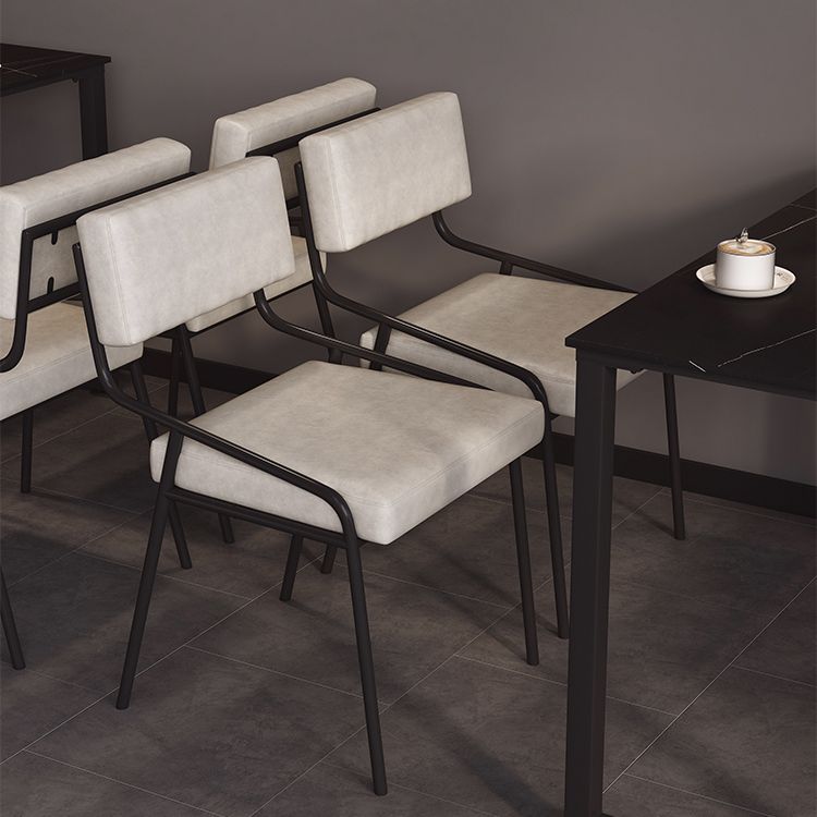 Industrial PU Leather Dining Chair Open Back Upholstered Dining Side Chair Clearhalo 'Dining Chairs' 'Dining Tables & Seating' 'dining_chair' 'furn' 'furn_dining_chair' 'Furniture' 'Kitchen & Dining Furniture' 1200x1200_cdd45454-71e8-468a-9a6c-2747a215ed31