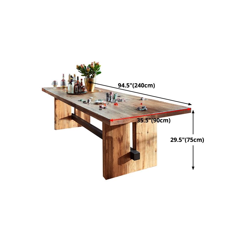 Rectangle Industrial Table Pine Solid Wood Top Indoor Table with Trestle base Clearhalo ' dining_table' 'Dining Tables & Seating' 'Dining Tables' 'furn' 'furn_dining_table' 'Furniture' 'furniture_dining_table' 'Kitchen & Dining Furniture' 'kitchen&dining_furn' 'kitchen' 'kitchen_dining_table' 1200x1200_cdd4c638-59cc-437c-b3a6-e380b0b00006