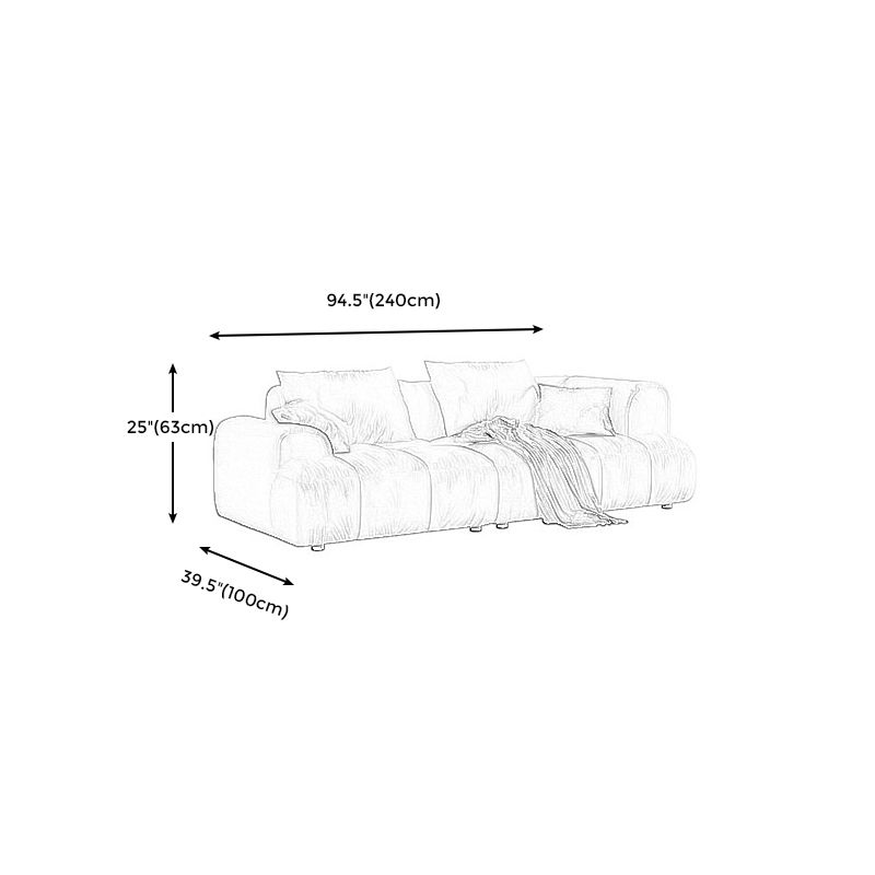 Contemporary Beige Round Arm Standard Sofa Tight Back Suede Couch with Pillows Clearhalo 'furn' 'furn_sofas' 'Furniture' 'furniture_sofas' 'Living Room Furniture' 'Sofa' 'sofas' 1200x1200_cdd5bab6-d62e-4a4c-8f44-a8443bf888ff