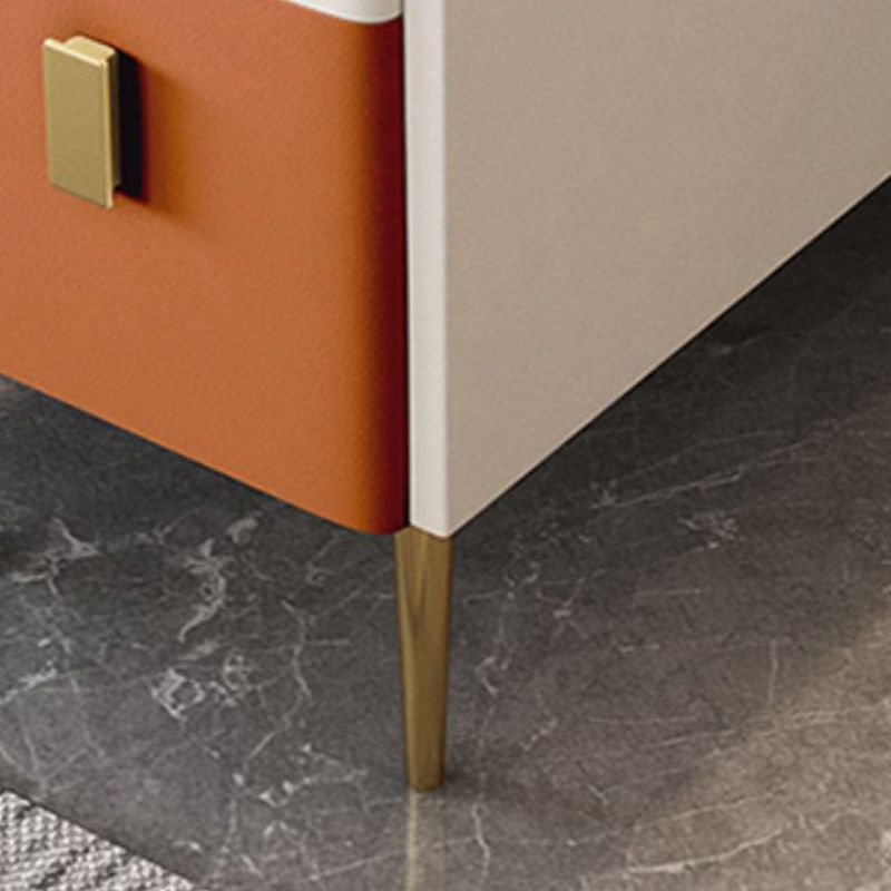 Rectangular Pine 4 Legs Side Table 11.8" Wide Two-Drawer End Table