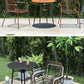 Industrial Patio Dining Chair Slat Back Metal Dining Arm Chairs