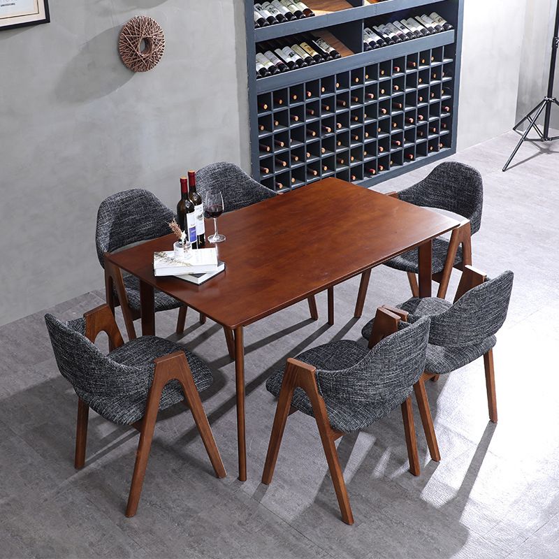 Scandinavian Study Room Open Back Arm Chair Upholstered Matte Finish Dining Chair Clearhalo ' kitchen&dining_furn' 'Dining Chairs' 'Dining Tables & Seating' 'dining_chair' 'furn' 'furn_dining_chair' 'Furniture' 'furniture_dining_chair' 'Kitchen & Dining Furniture' 'kitchen' 1200x1200_cdd76eaa-71ea-4c53-9555-b2c48189b008