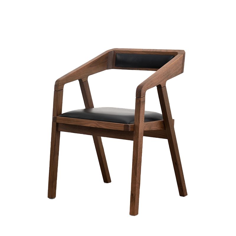 Contemporary Upholstered Arm Chair Home Walnut Wood Dining Chair Clearhalo 'Dining Chairs' 'Dining Tables & Seating' 'dining_chair' 'furn' 'furn_dining_chair' 'Furniture' 'Kitchen & Dining Furniture' 1200x1200_cdd85e01-f588-4c92-9ee7-a31e27a65eeb