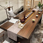 Glam Wooden Dining Rectangle Table with Wooden Legs for Kitchen