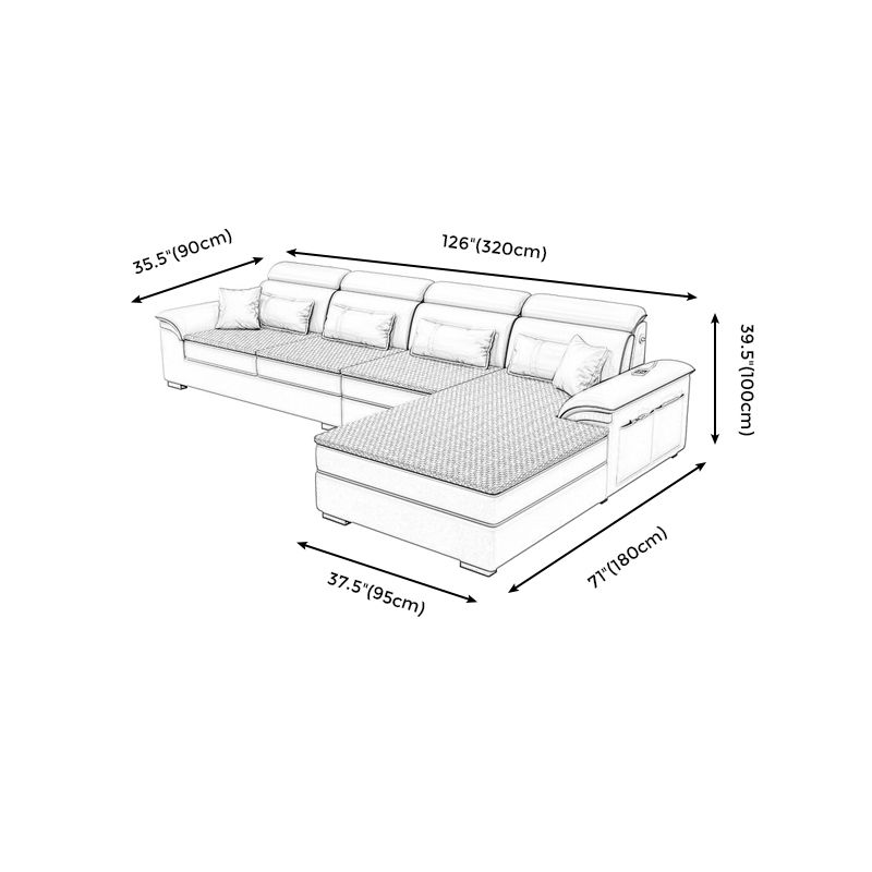Storage Cushion Back 4-Seater L-Shape Sectional Sofa with Chaise Clearhalo 'furn' 'furn_sectionals' 'Furniture' 'furniture_sectionals' 'kitchen' 'kitchen_sectionals' 'Living Room Furniture' 'Sectionals' 1200x1200_cdd8f711-90f1-46fe-bfdb-e441a43e5b14