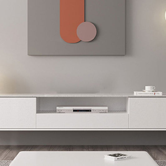 Mobile tv in legno moderno minimalista a parete montata montata con console per mobili tv bianchi