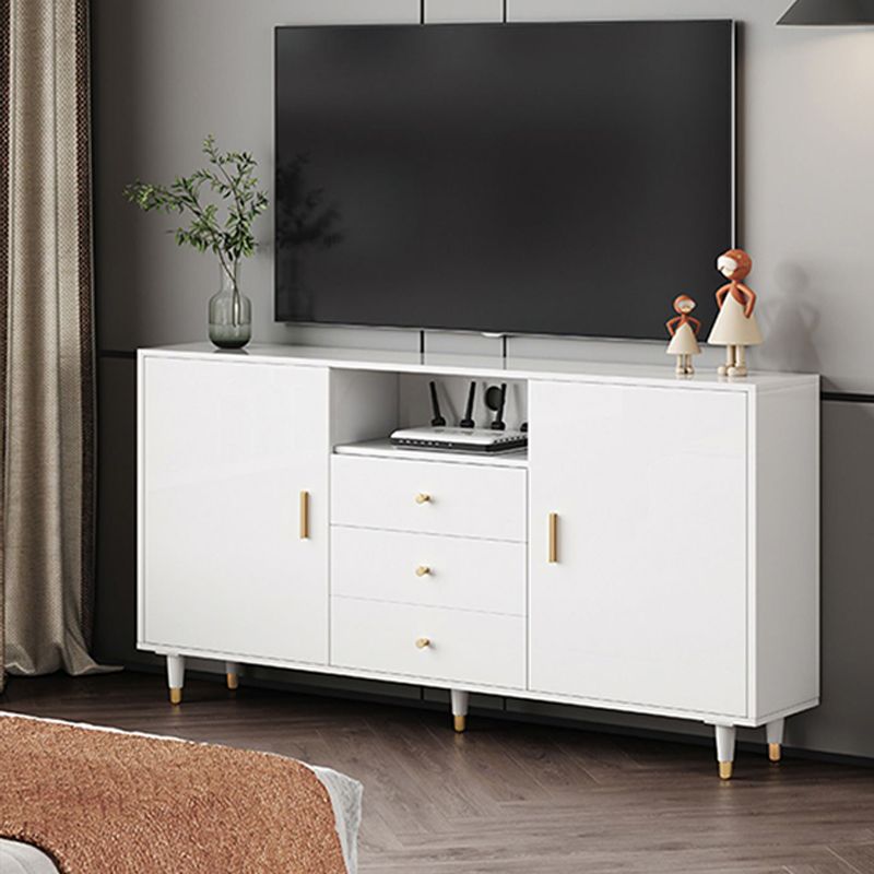 Wooden TV Cabinet Modern Style Home Open TV Cabinet Console with Drawers
