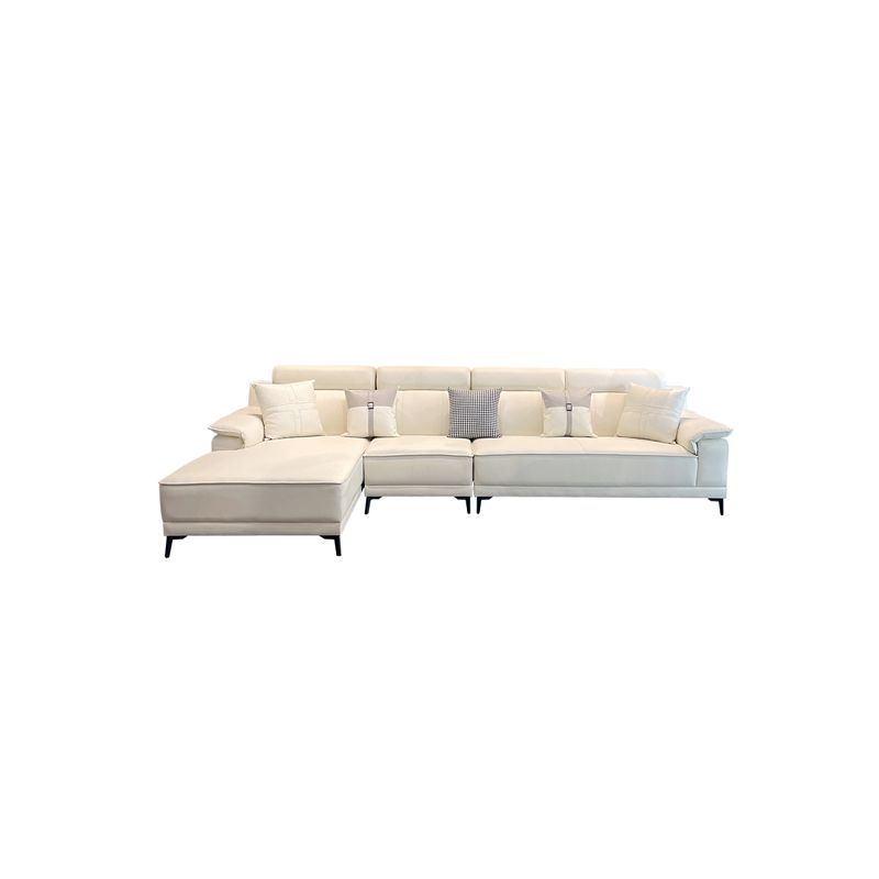 Contemporary Stain-Resistant Faux Leather Sofa Pillow Top Arm Sectional Clearhalo 'furn' 'furn_sectionals' 'Furniture' 'furniture_sectionals' 'kitchen' 'kitchen_sectionals' 'Living Room Furniture' 'Sectionals' 1200x1200_cddc13cb-ada4-427c-abe1-0b962f31a18d