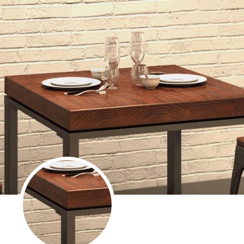 Industrial 1/2/3/5 Pieces Dining Set Square Solid Wood Dining Table Set Clearhalo 'Dining Room Sets' 'Dining Tables & Seating' 'dining_room_set' 'furn' 'furn_dining_room_set' 'Furniture' 'furniture_dining_room_set' 'Kitchen & Dining Furniture' 'kitchen&dining_furn' 'kitchen' 1200x1200_cddc5838-6253-4766-bae3-9ec5fb6aa7cc