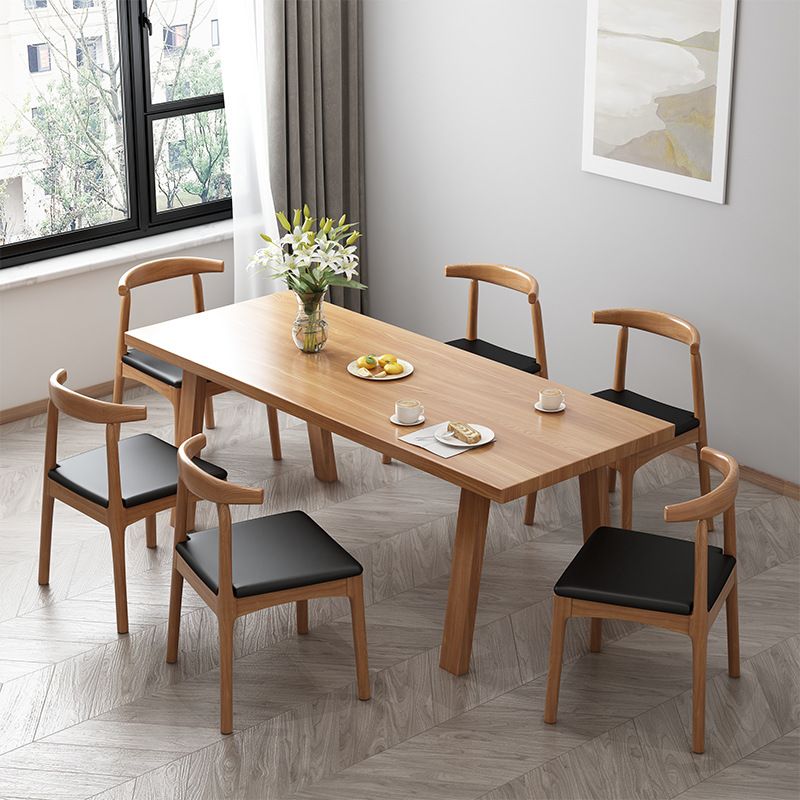 Solid Wood Top Dining Table Traditional Luxury Table with 4 Legs Clearhalo 'Dining Tables & Seating' 'Dining Tables' 'dining_table' 'furn' 'furn_dining_table' 'Furniture' 'furniture_dining_table' 'Kitchen & Dining Furniture' 1200x1200_cddc724d-bacd-472c-80b2-1ecc07515fc4