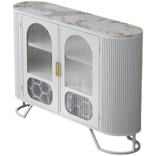 Modern Stone Top Sideboard Metal Sideboard with Door for Kitchen Clearhalo 'buffet_sideboard' 'Buffets & Sideboards' 'furn' 'furn_buffet_sideboard' 'Furniture' 'Kitchen & Dining Furniture' 1200x1200_cddcdc56-59ab-47fc-af8b-3a8dc0982a1f