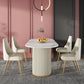Glam Style Oval Table Sintered Stone Table with Metal Legs for Home Clearhalo 'Dining Tables & Seating' 'Dining Tables' 'dining_table' 'furn' 'furn_dining_table' 'Furniture' 'Kitchen & Dining Furniture' 1200x1200_cdddff77-c174-46b9-9a64-f9645b09b11a