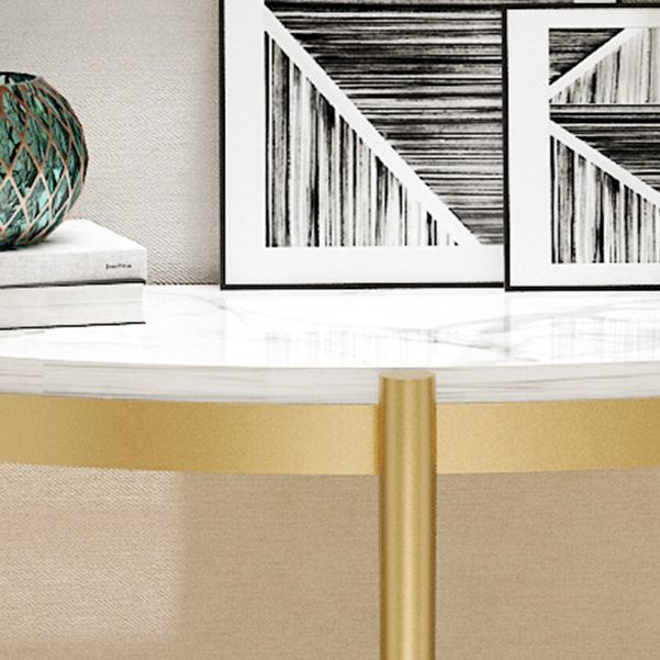 Marmor Half Moon Konsole Tabelle 2-Shelf 33,46 "hoher Akzenttisch für die Halle