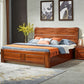 Cama de madera maciza tradicional cama de color sólido con cabecera