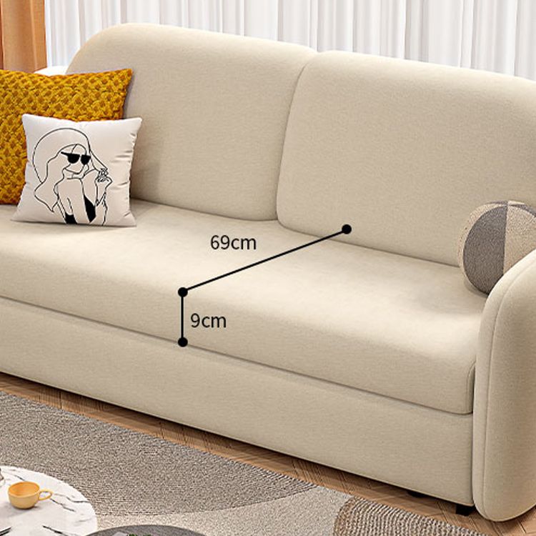 Beige Cushion Back Futon Foldable Pillow Included Sleeper Sofa Clearhalo 'furn' 'furn_futons' 'Furniture' 'Futons & Daybeds' 'Futons' 'Living Room Furniture' 1200x1200_cde015c3-6a6a-46ed-b976-2dfd98eccc95