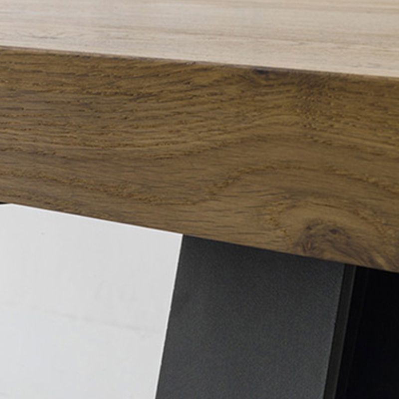 Rectangle Wood Color Dining Table Solid Wood Table Industrial with 4 Legs Clearhalo 'Dining Tables & Seating' 'Dining Tables' 'dining_table' 'furn' 'furn_dining_table' 'Furniture' 'furniture_dining_table' 'Kitchen & Dining Furniture' 'kitchen' 'kitchen_dining_table' 1200x1200_cde1f72c-34a8-489a-a0a4-470ed85a85e8