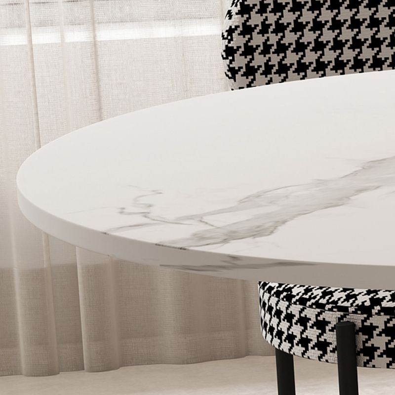 Free Form Sintered Stone Dining Table White Dining Table with Pedestal