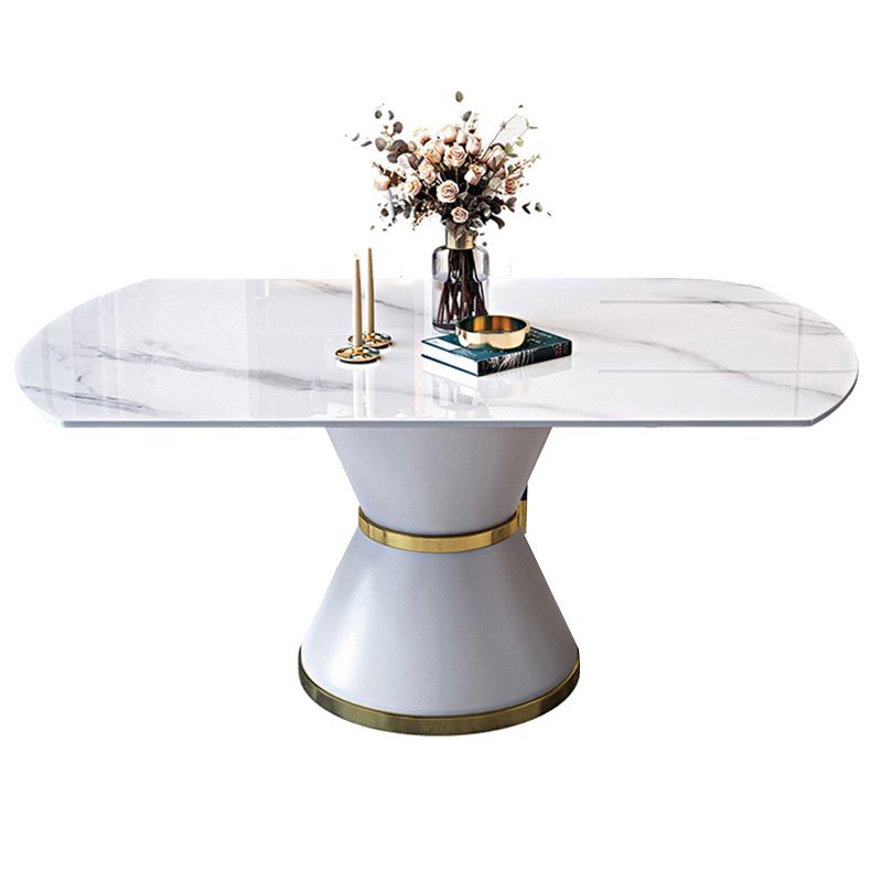 Sintered Stone Top Room Table Pedestal Dining Table for Kitchen Clearhalo 'Dining Tables & Seating' 'Dining Tables' 'dining_table' 'furn' 'furn_dining_table' 'Furniture' 'Kitchen & Dining Furniture' 1200x1200_cde58151-dee7-4cb0-8fa2-14ac5db32c8b