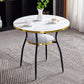 31.5-inch Metal Contemporary Round Dining Table Wood Top Table with Black Legs Clearhalo ' dining_table' 'Dining Tables & Seating' 'Dining Tables' 'furn' 'furn_dining_table' 'Furniture' 'furniture_dining_table' 'Kitchen & Dining Furniture' 'kitchen&dining_furn' 'kitchen' 'kitchen_dining_table' 1200x1200_cde5d118-eb9d-4f3f-8c60-2479f2610405
