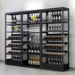 Industrial Floor Wine Holder Rack Metal Wine Racks with Shelf