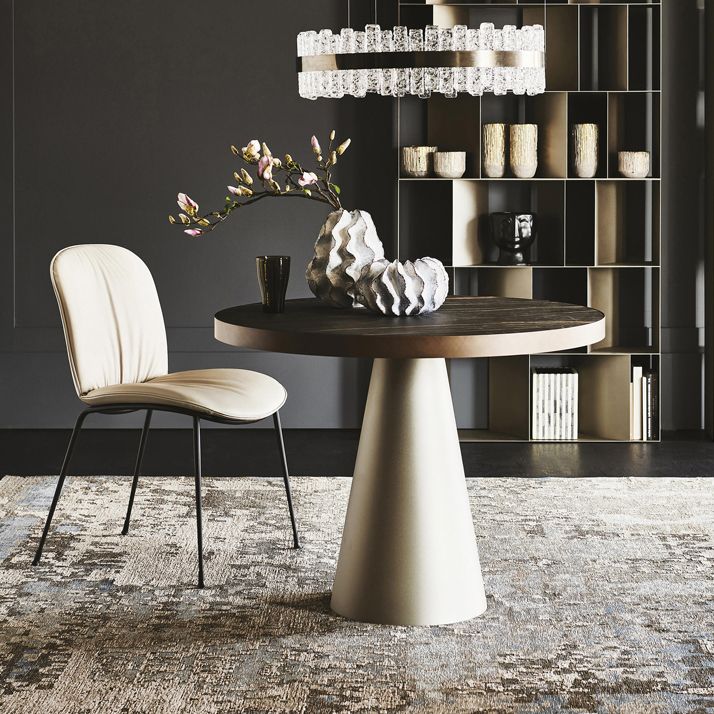 Simple Style Round Pedestal Dining Site Table Stone Dining Room Collection Clearhalo ' dining_table' 'Dining Tables & Seating' 'Dining Tables' 'furn' 'furn_dining_table' 'Furniture' 'furniture_dining_table' 'Kitchen & Dining Furniture' 'kitchen&dining_furn' 'kitchen' 'kitchen_dining_table' 1200x1200_cde897dc-4bee-4085-a4bd-2815692d1d53