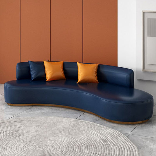 Zeitgenössischer 27,55 "H Solid Farb Faux Leder Armless gekrümmtes Sofa