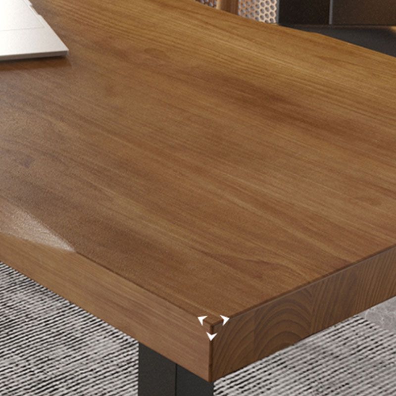 Rectangular Shaped Office Writing Desk Pine with 2 Legs in Brown Clearhalo 'furn' 'furn_office_desk' 'Furniture' 'Office Desks' 'Office Furniture' 'office_desk' 1200x1200_cde9ad8f-f682-4e07-880d-e4f6c30b9986