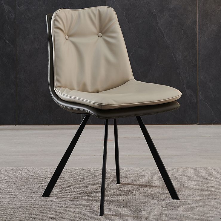 Contemporary Style Faux Leather Dining Chairs Armless Solid Back Chair Clearhalo 'Dining Chairs' 'Dining Tables & Seating' 'dining_chair' 'furn' 'furn_dining_chair' 'Furniture' 'furniture_dining_chair' 'Kitchen & Dining Furniture' 1200x1200_cdea3fe7-6bf8-405f-a320-104c67c3d9cc