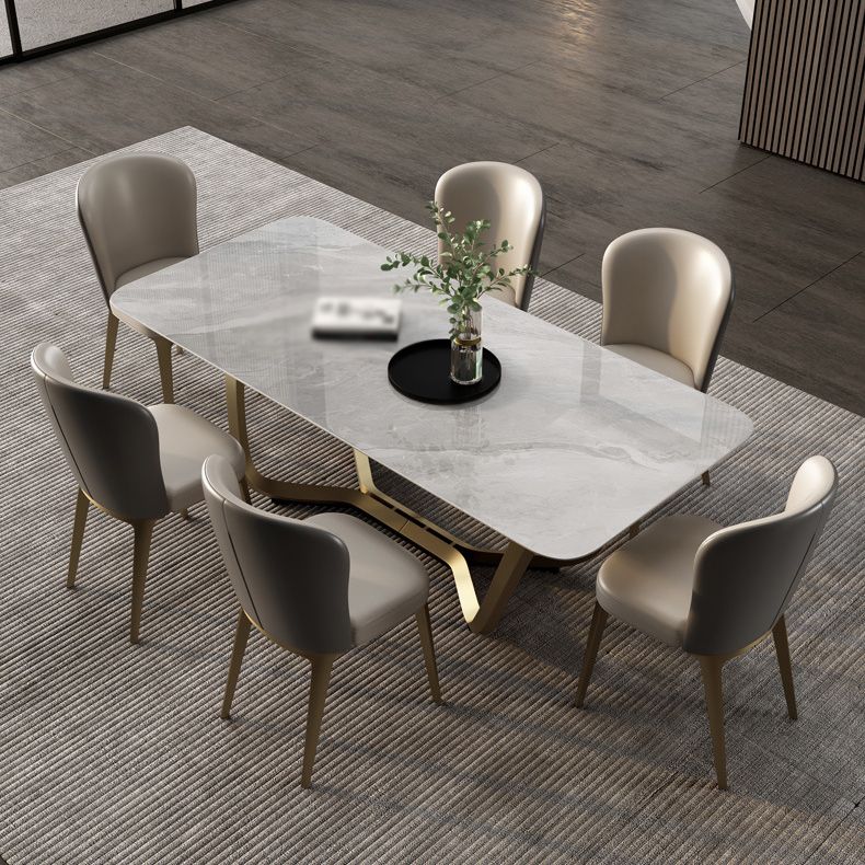Luxury Sintered Stone Dining Set Rectangle 1/2/5/6/7 Pieces Dining Table with Chairs Clearhalo 'Dining Room Sets' 'Dining Tables & Seating' 'dining_room_set' 'furn' 'furn_dining_room_set' 'Furniture' 'furniture_dining_room_set' 'Kitchen & Dining Furniture' 1200x1200_cdeae93f-4e5d-4aca-b0ec-90b808d9e4cc