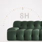 Modernistic Biscuit Back Sofa Tuxedo Arm Loveseat for Bonus Room