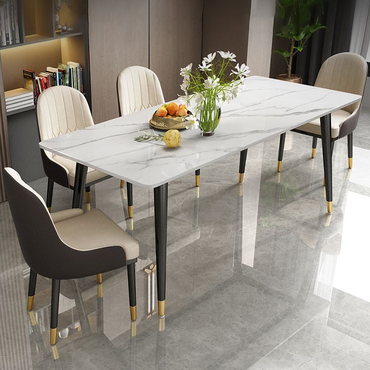 Modern Sintered Stone Dining Room Set Standard Height with Rectangle Top Dining Set Clearhalo 'Dining Room Sets' 'Dining Tables & Seating' 'dining_room_set' 'furn' 'furn_dining_room_set' 'Furniture' 'furniture_dining_room_set' 'Kitchen & Dining Furniture' 'kitchen&dining_furn' 'kitchen' 1200x1200_cded3409-2f9b-494d-8e1e-7233179ceec0