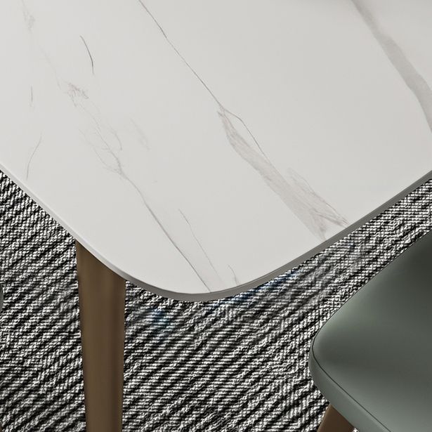 Contemporary Dining Table Sintered Stone Dining Table with 4 Gold Legs Clearhalo ' dining_table' 'Dining Tables & Seating' 'Dining Tables' 'furn' 'furn_dining_table' 'Furniture' 'furniture_dining_table' 'Kitchen & Dining Furniture' 'kitchen&dining_furn' 'kitchen' 'kitchen_dining_table' 1200x1200_cdef334a-fe9b-4f83-9e68-82e8e97c83c2