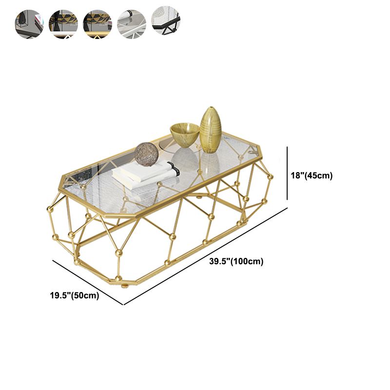 Modern Frame Coffee Cocktail Table Rectangular Glass Top Coffee Table Clearhalo 'Coffee & Accent Tables' 'Coffee Tables' 'coffee_tables' 'furn' 'furn_coffee_tables' 'Furniture' 'Living Room Furniture' 1200x1200_cdefd431-dd45-4a07-a861-b9ff2604d70d