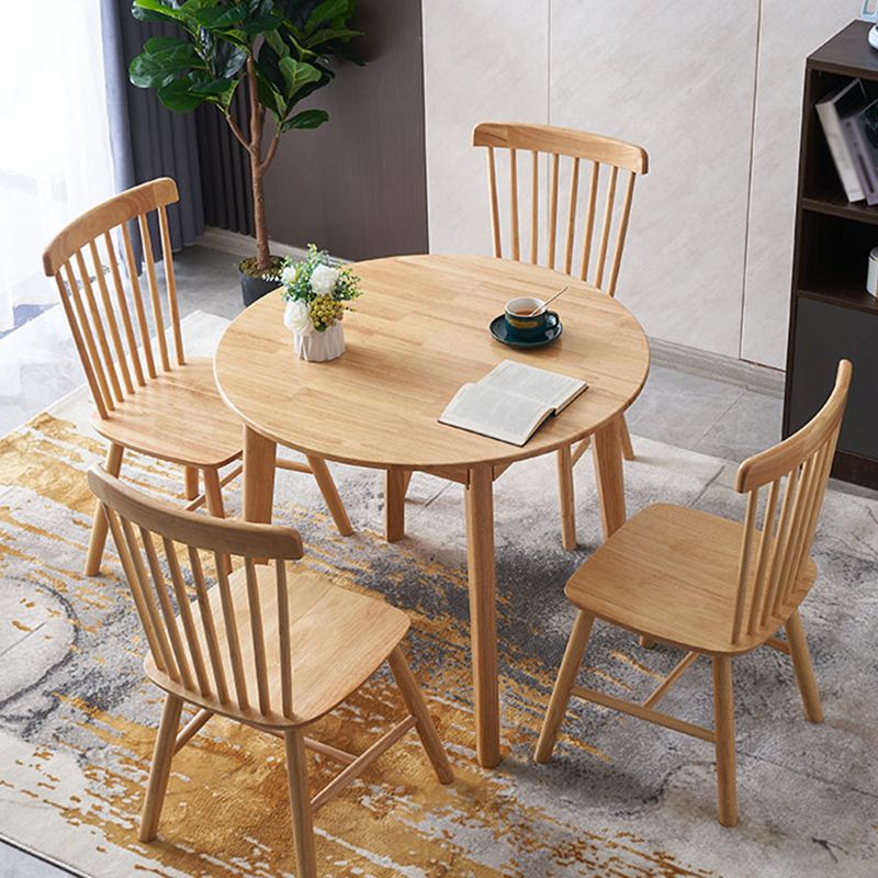 Round 3 Legs Casual Dining Table Wood Color Fixed Table of Rubberwood Solid Wood Clearhalo ' dining_table' 'Dining Tables & Seating' 'Dining Tables' 'furn' 'furn_dining_table' 'Furniture' 'furniture_dining_table' 'Kitchen & Dining Furniture' 'kitchen&dining_furn' 'kitchen' 'kitchen_dining_table' 1200x1200_cdf27caf-4c95-4e8e-8fd7-0fbce4d23d67
