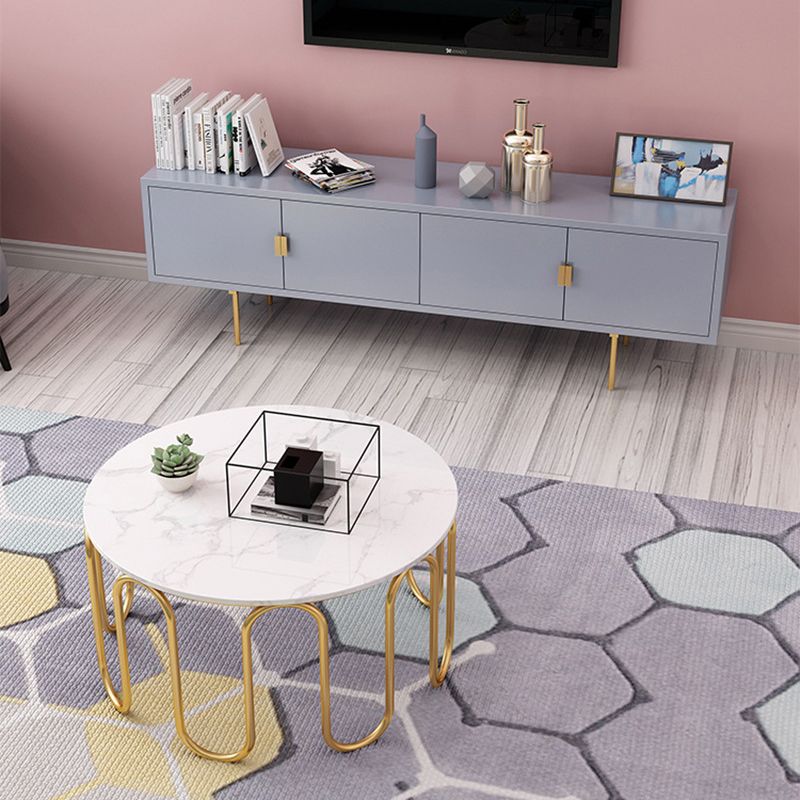Glam Wood TV Media Stand 16" W Enclosed Storage TV Stand Console with Cabinets Clearhalo 'furn' 'furn_tv_stands_entertainment_centers' 'Furniture' 'Living Room Furniture' 'TV Stands & Entertainment Centers' 'TV Stands & Media Storage Furniture' 'tv_stands_entertainment_centers' 1200x1200_cdf3a92f-2c66-4f65-b30c-27026fe16c97