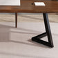 Irregular Shaped Working Table Wood Writing Desk in Brown for Home